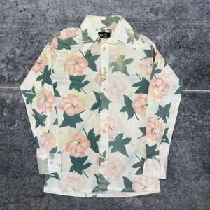 Vintage 70's Designers Choice Floral Dress Shirt Size Medium